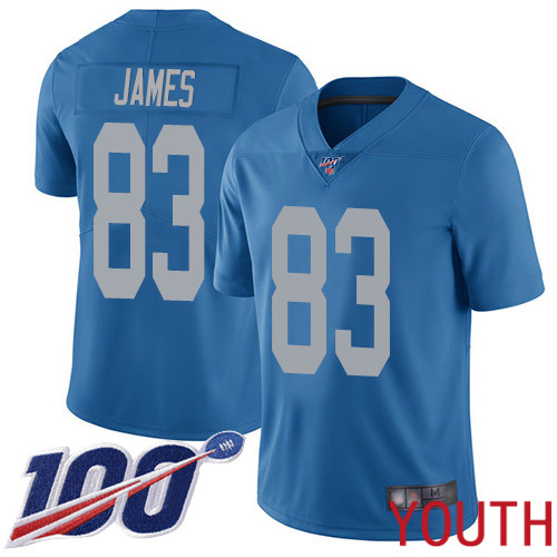Detroit Lions Limited Blue Youth Jesse James Alternate Jersey NFL Football 83 100th Season Vapor Untouchable